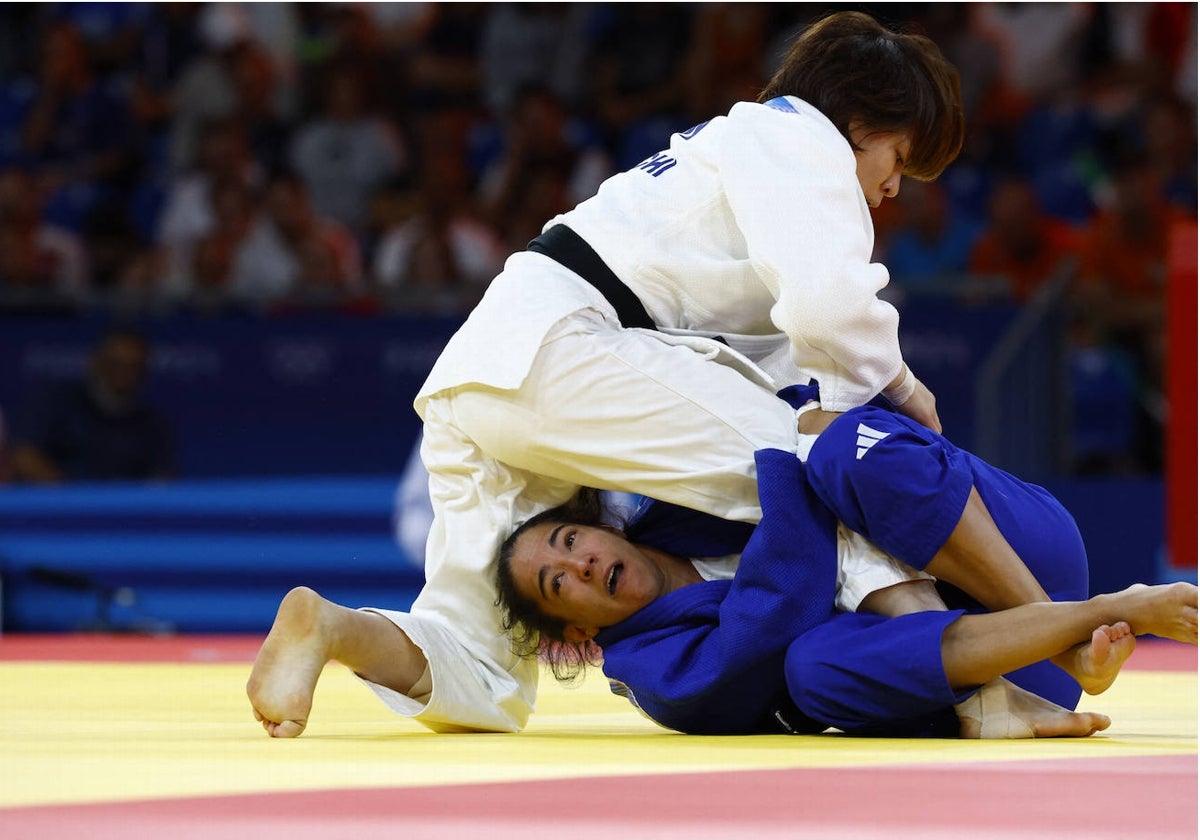 Cristina Cabaña durante el combate de desempate.