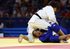 Cristina Cabaña durante el combate de desempate.