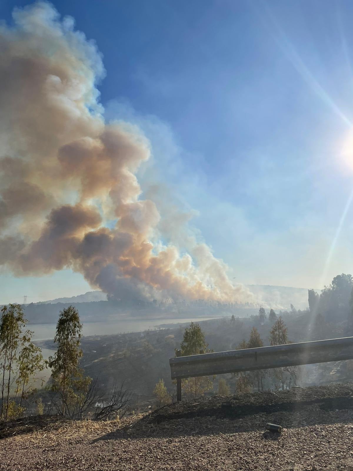 El incendio forestal de Alange, en imágenes