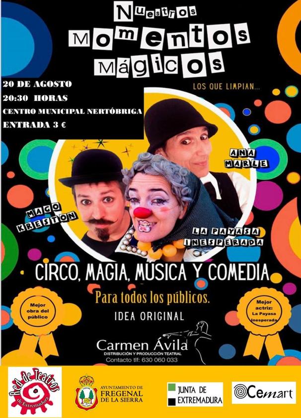'Nuestros momentos mágicos' llega con magia, comedia y música a Fregenal de la Sierra