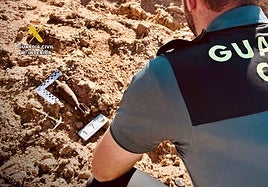 Imagen de la granada mortero en Azuaga.