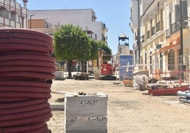 Obra para unir la Rambla con la Puerta de la Villa en el centro de Mérida.