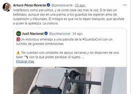 Post de Pérez-Reverte sobre el suceso en Fregenal de la Sierra.