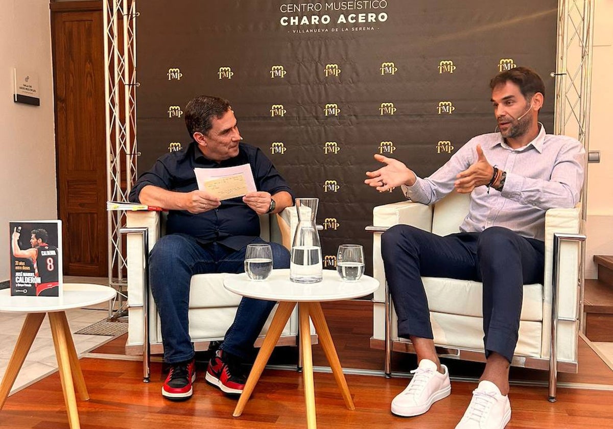 José Calderón, con Piti Hurtado en al presentación del libro.