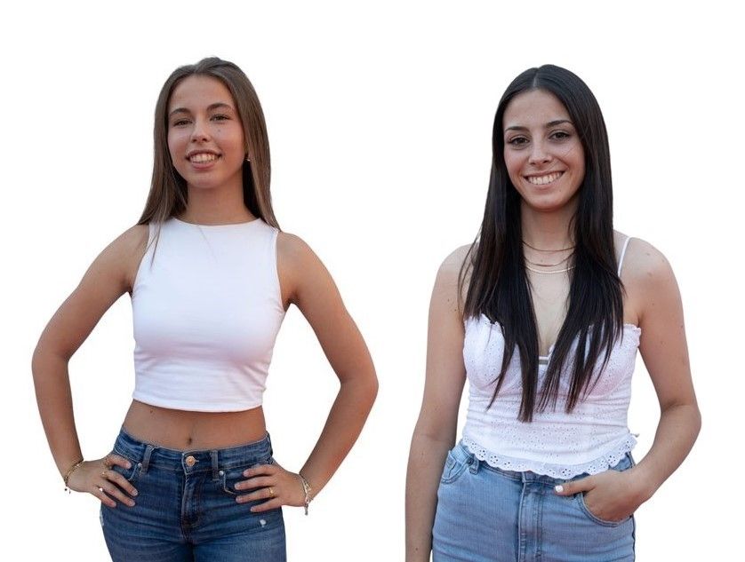 Celia Torvisco y Natalia González, dos de las mujeres aspirantes al certamen de belleza.
