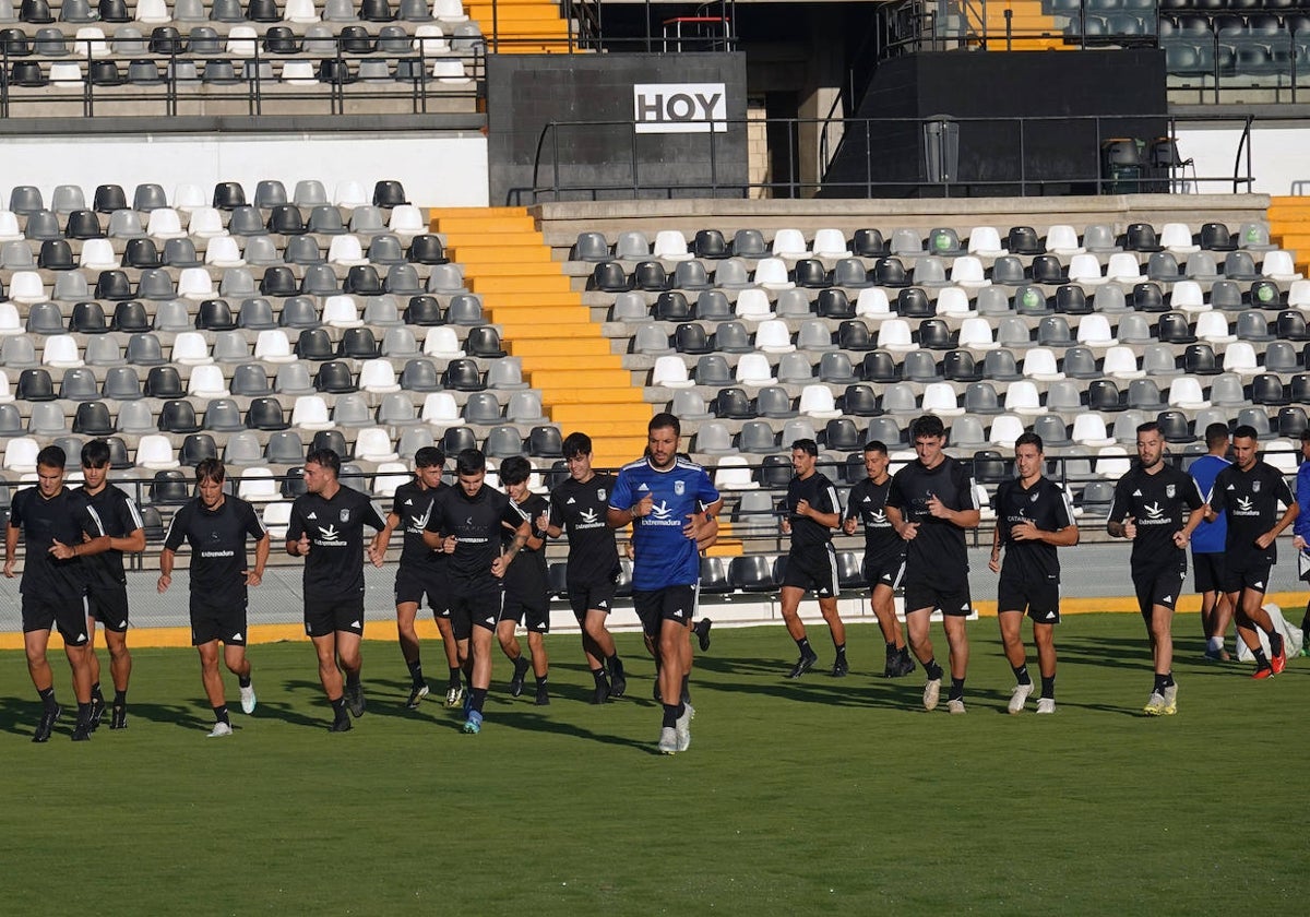 Entrenamiento del Badajoz de esta semana en el Nuevo Vivero.