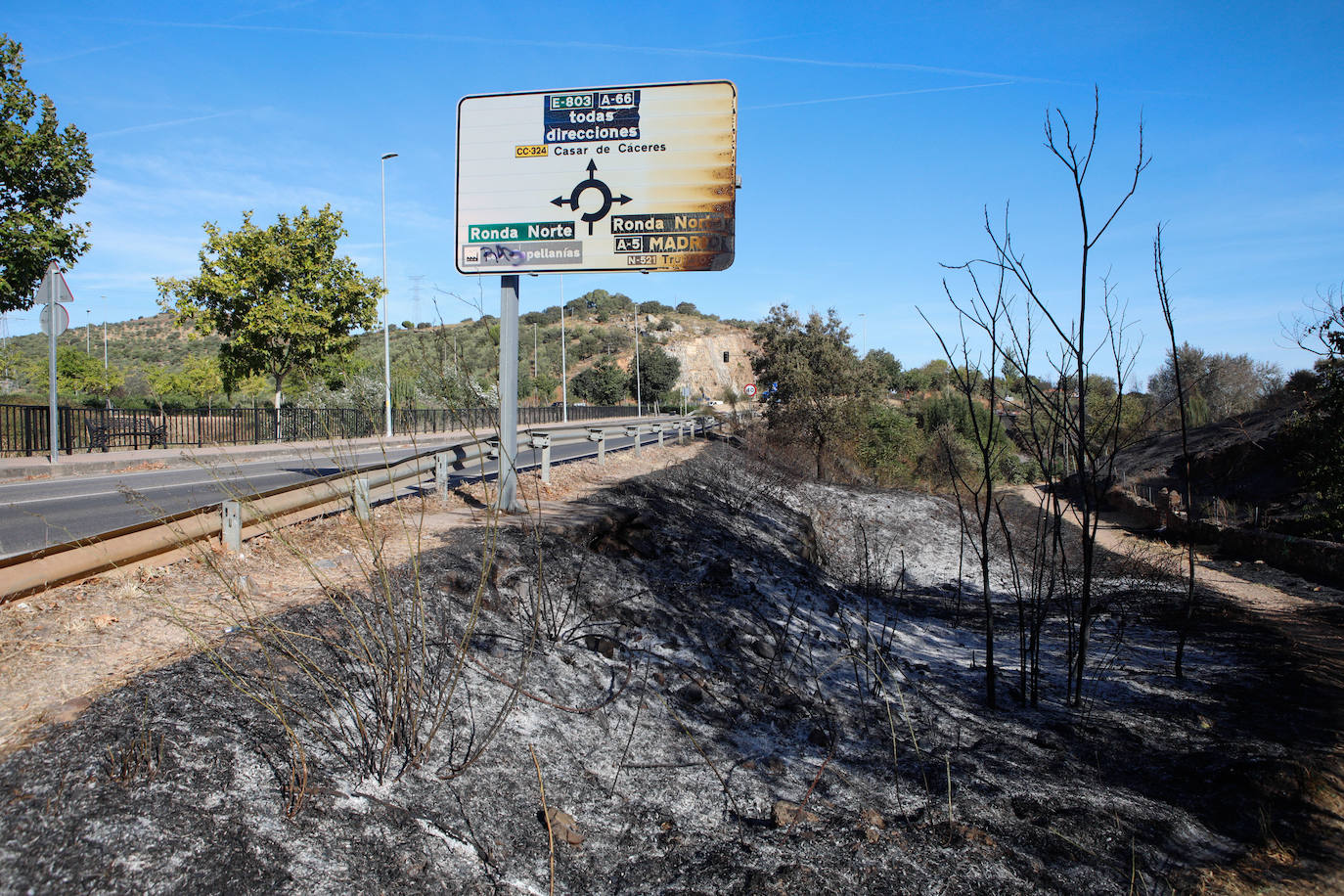 Así afectaron las llamas al Paseo Alto y al campamento romano