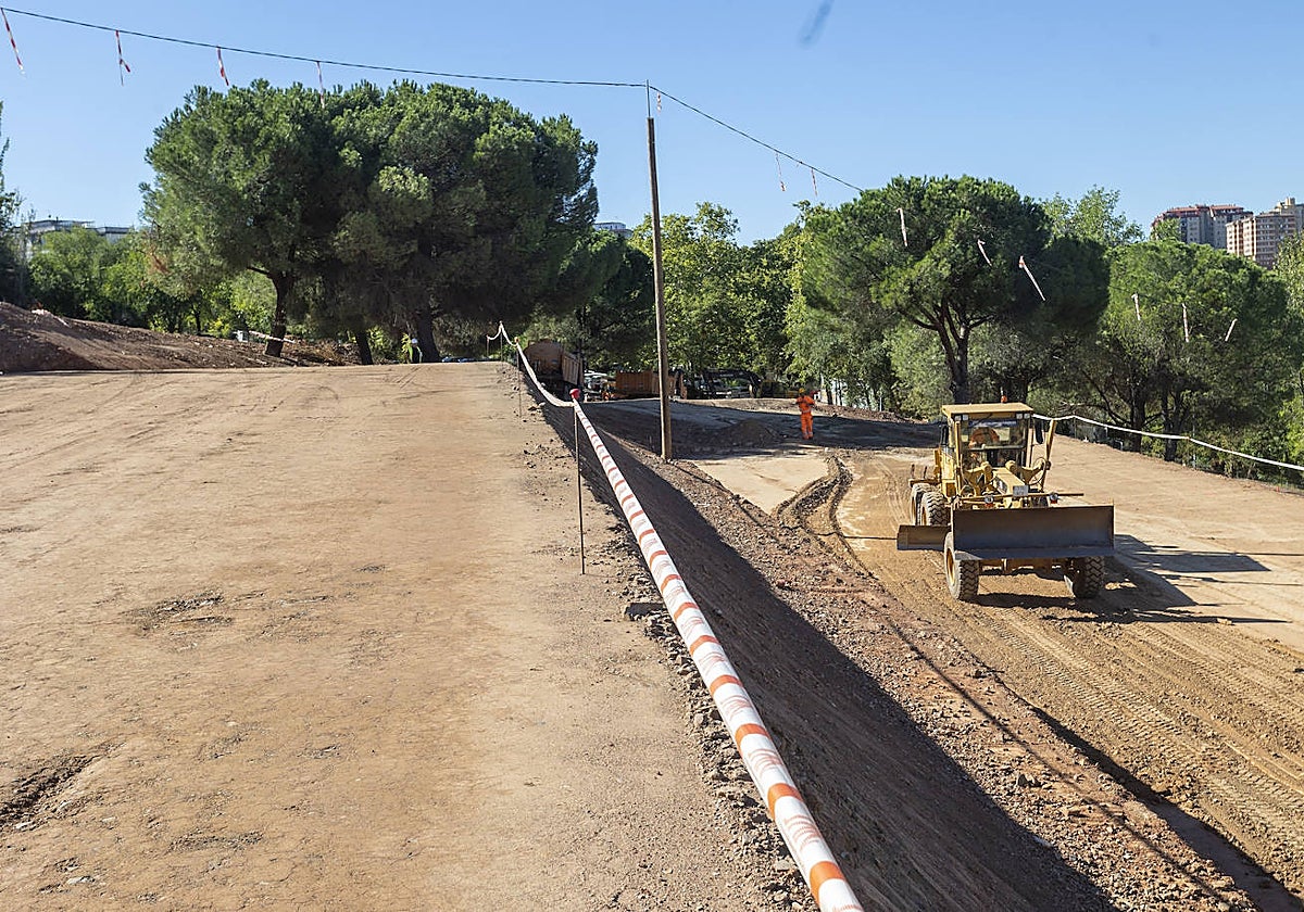 Estado actual de la ampliación del parking del parque del Príncipe, sitio propuesto para trasladar el mercadillo.