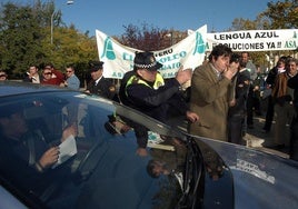 Manifestaciones del año 2007 en contra de la administración por su gestión ante la lengua azul.