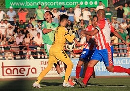 Momento del último derbi en el Vicente Sanz, en 2023.
