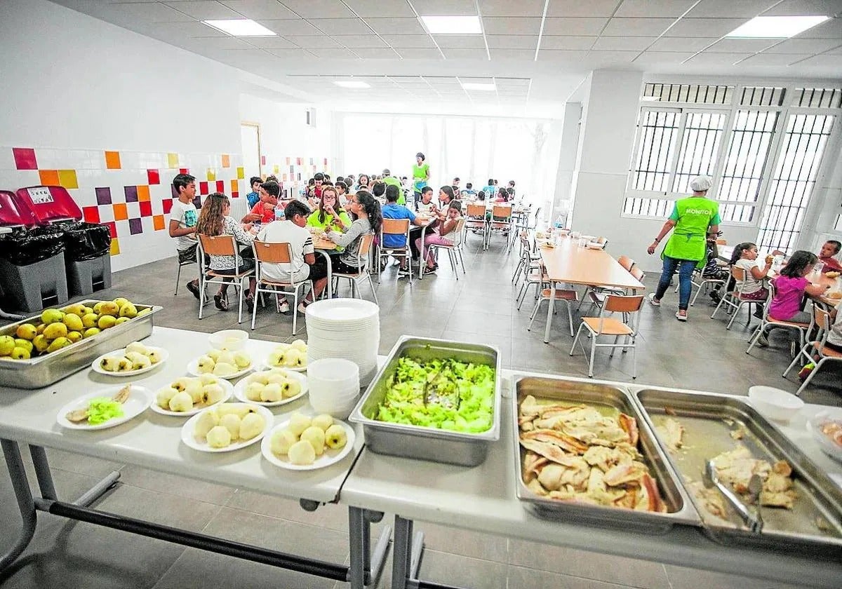 Comedor escolar en un centro educativo extremeño.