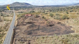 Área quemada por el incendio.