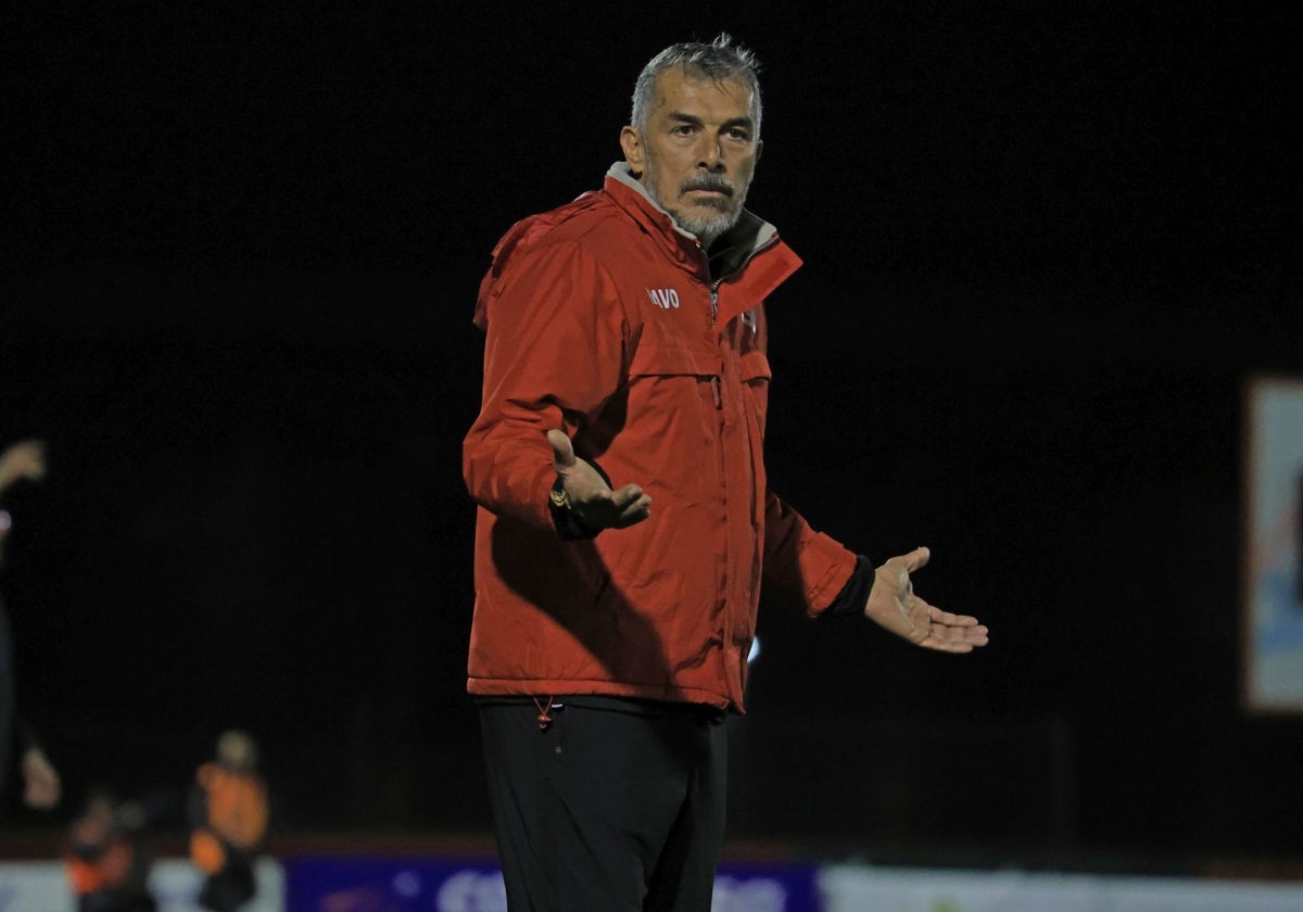 Juan Marrero en el duelo ante el Andorra.