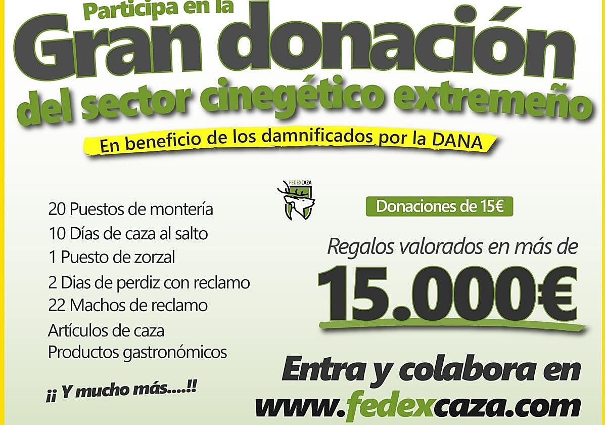Fedexcaza coordina una donificación solidaria en apoyo a los damnificados por la DANA