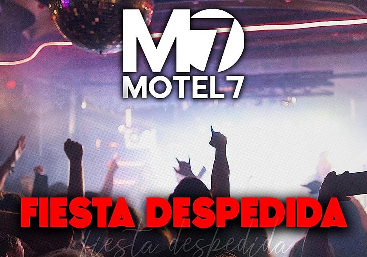 Cartel del club nocturno Motel 7 para este sábado.