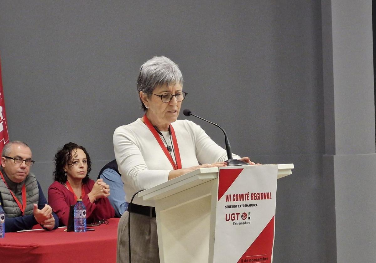 La secretaria general de UGT Extremadura Patrocinio Sánchez.