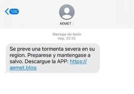 La Aemet alerta de SMS falsos que avisan de «una tormenta severa»