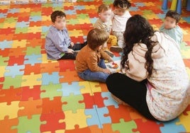 Alumnos en un centro infantil de Extremadura.