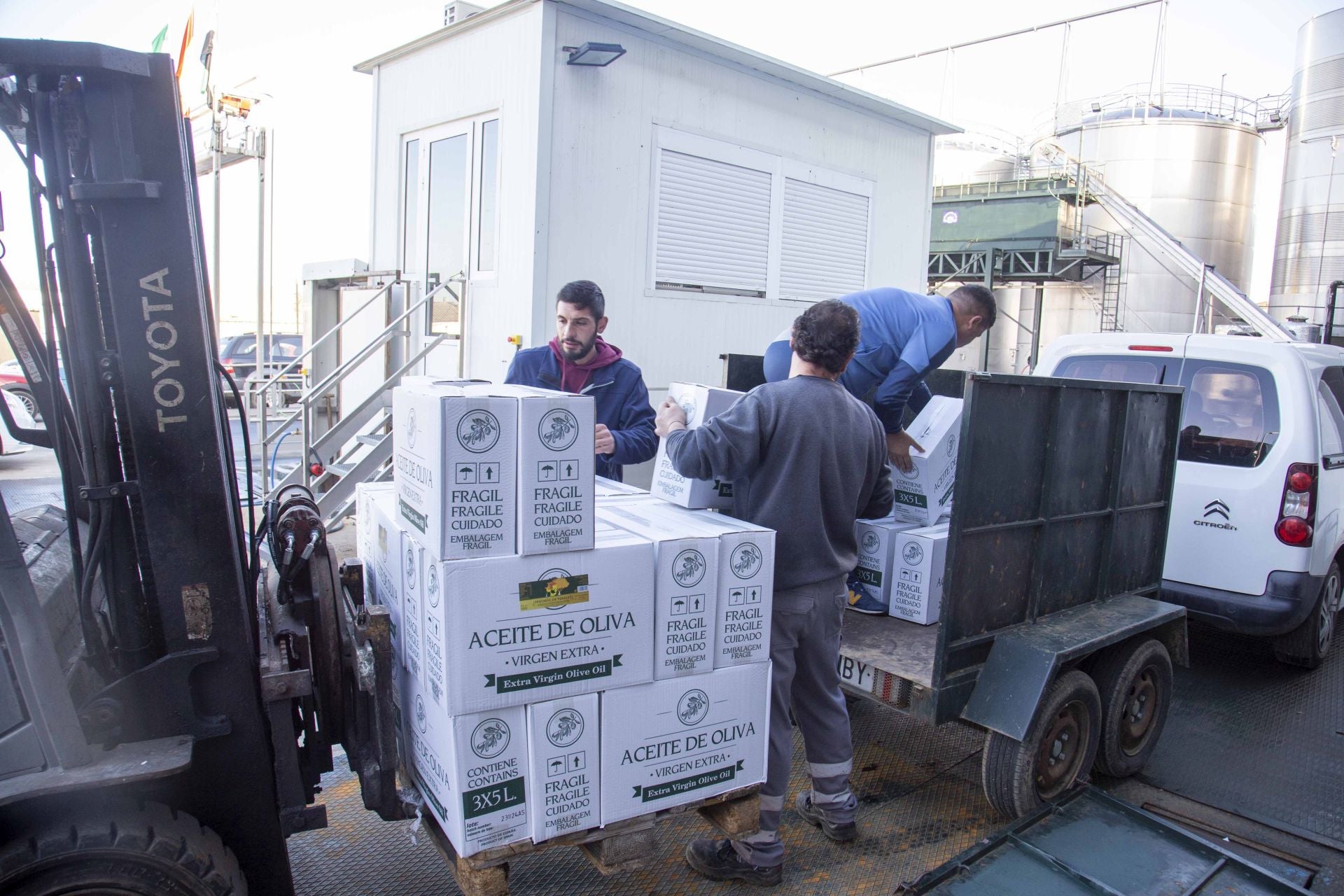 Fotos | Colas en la cooperativa de San Serván para comprar aceite más barato