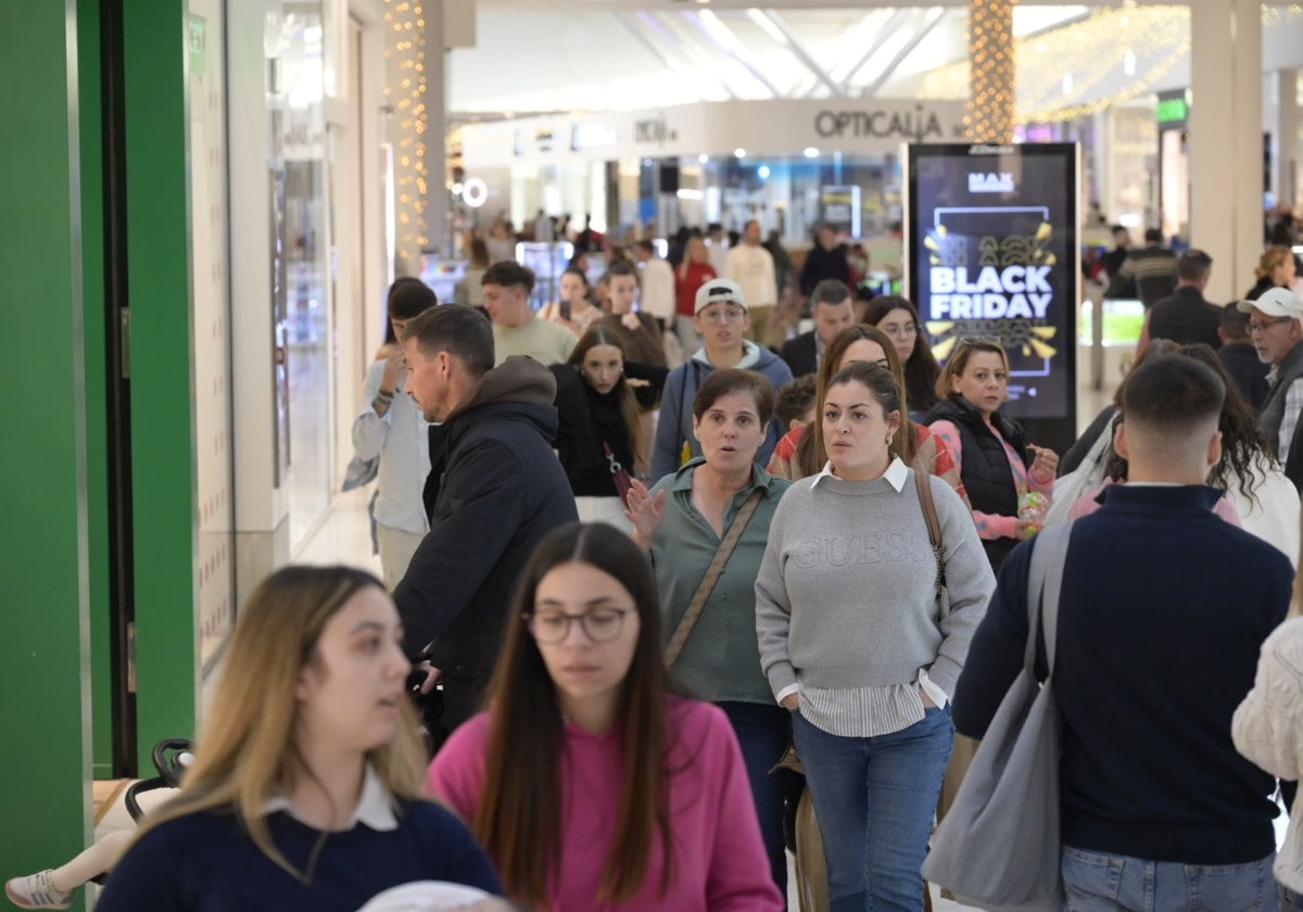 Centro Comercial El Faro, en Badajoz, este viernes por la tarde.