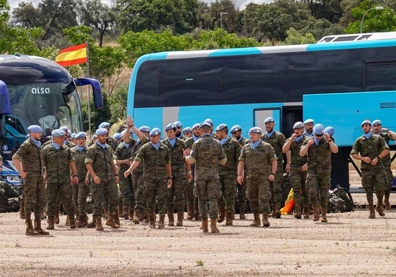 Imagen del mes de mayo cuando la Brigada Extremadura regresó del Líbano