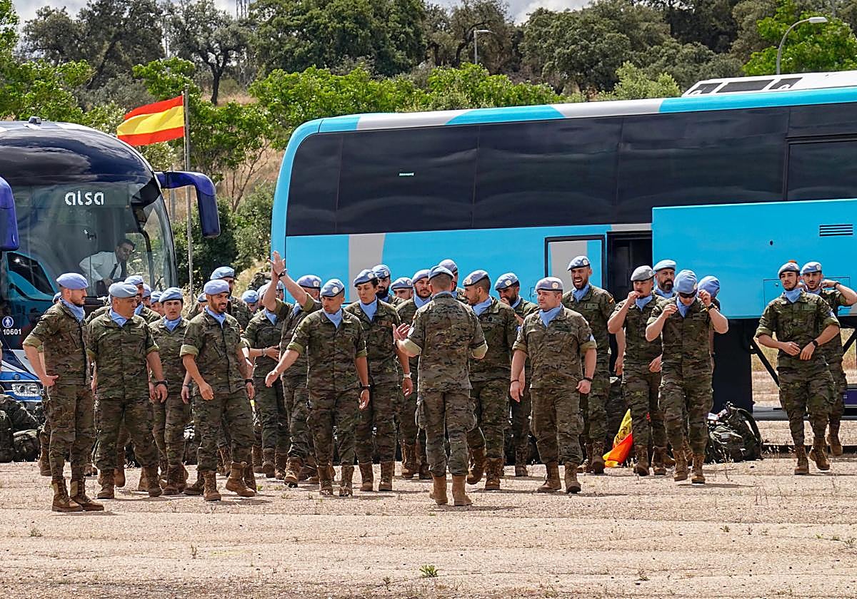 Imagen del mes de mayo cuando la Brigada Extremadura regresó del Líbano