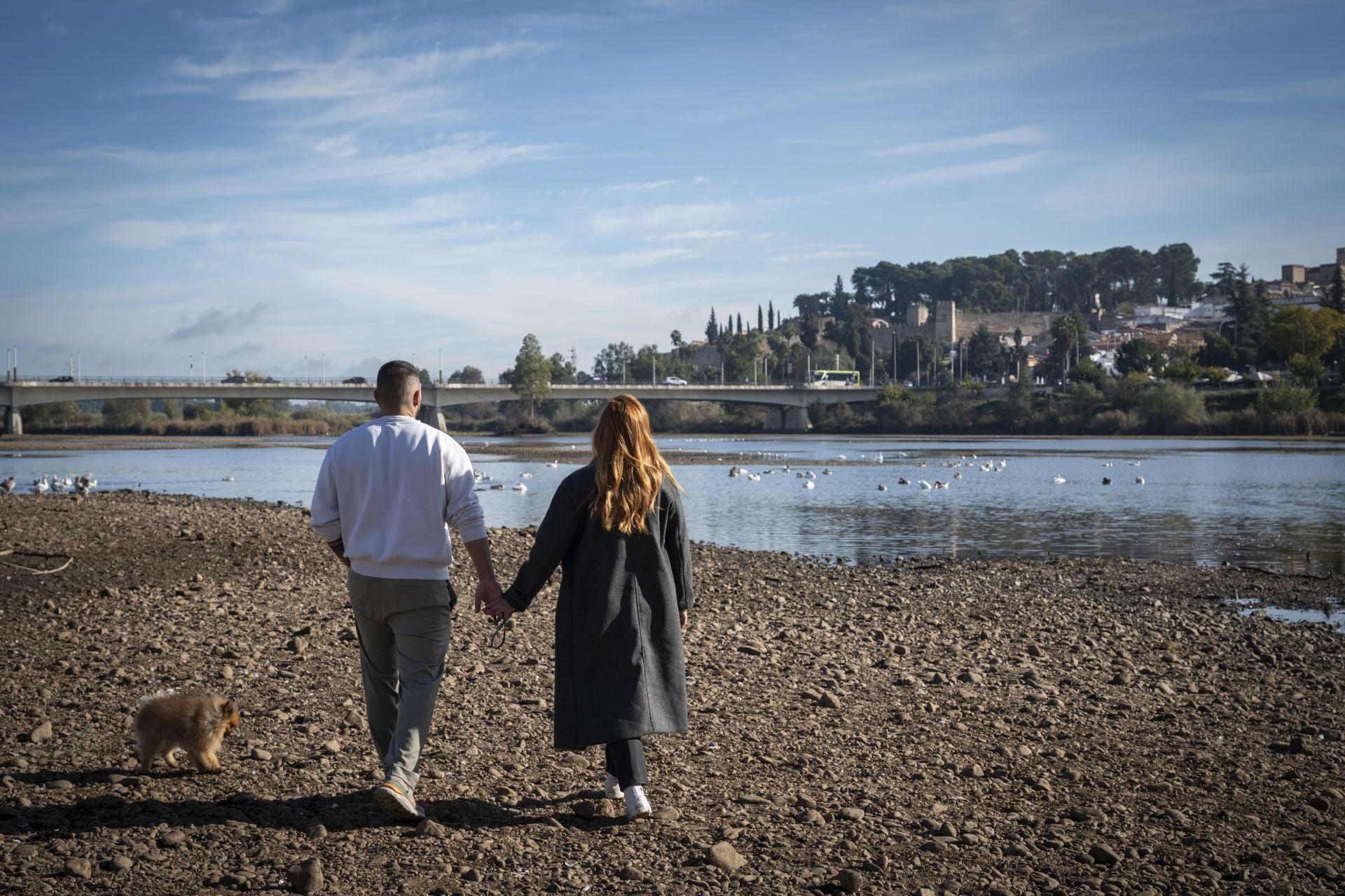 Así se ve el Guadiana con la bajada del nivel del agua