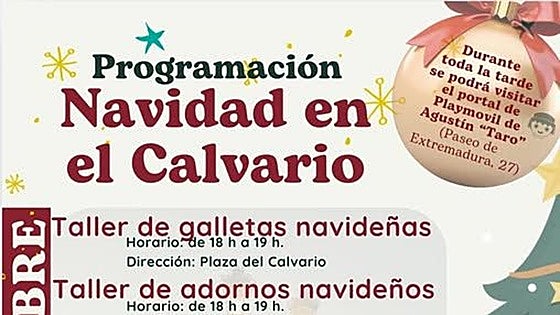 El barrio del Calvario celebra la Navidad con una variada programación el 14 de diciembre