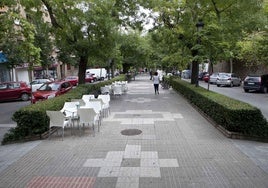 Bulevar de la avenida de la Montaña, que Cáceres Verde pide que se proteja.