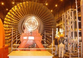 Labores de mantenimiento en la Central Nuclear de Almaraz.