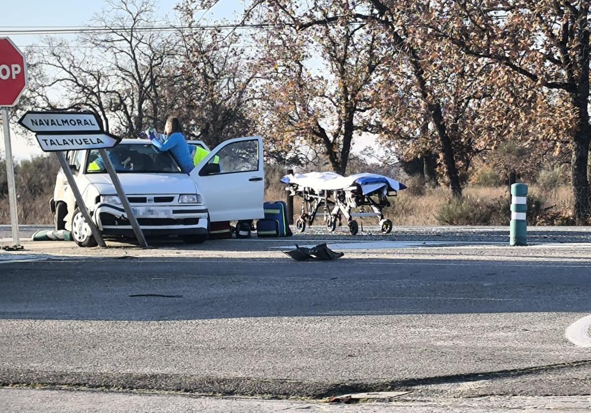 El accidente de tráfico esta mañana en la EX-119.