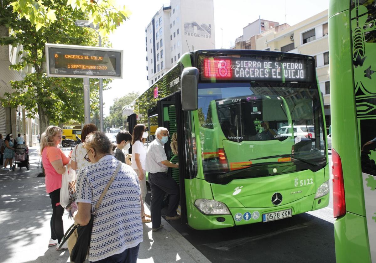 Autobús de la línea 8, que se quiere reforzar.