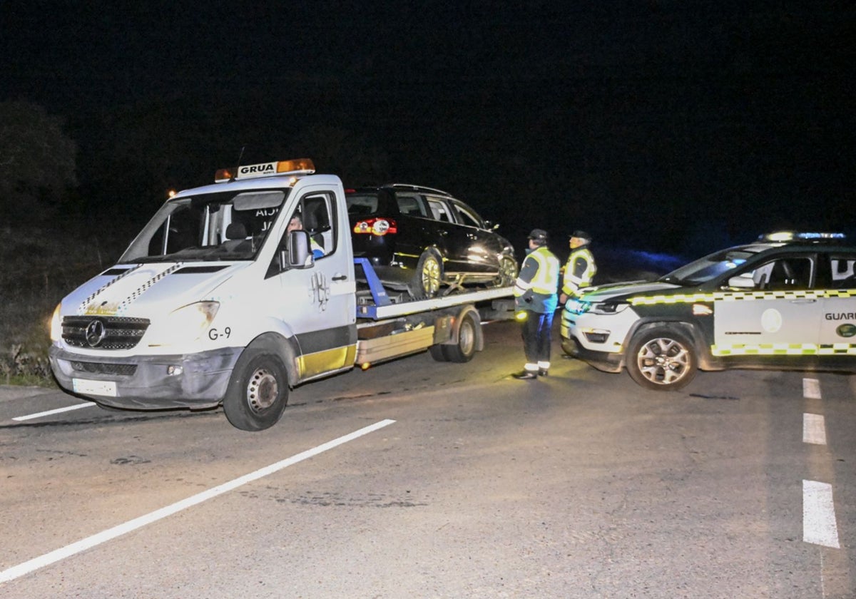 El coche en el que fue tiroteado Jesús Rocho.