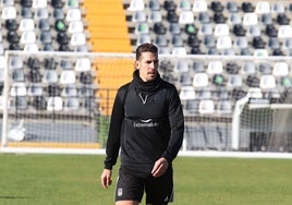 Álex Alegría durante el entrenamiento de este jueves.