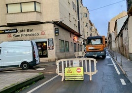 Calle Camino Llano, cortada a primera hora del lunes.