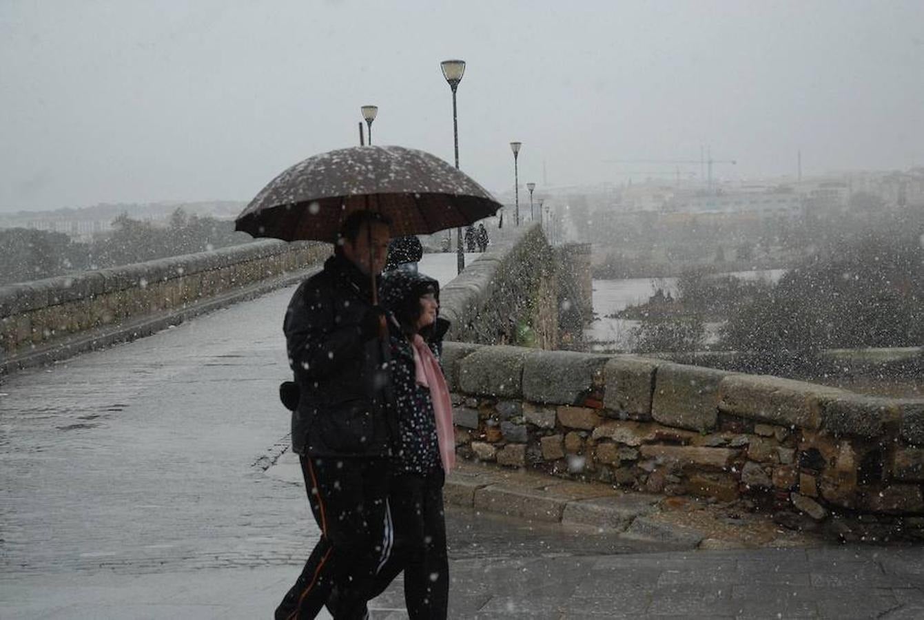 El 10 de enero de 2010 la mayor parte de Extremadura se cubrió de blanco. En la imagen, Mérida.