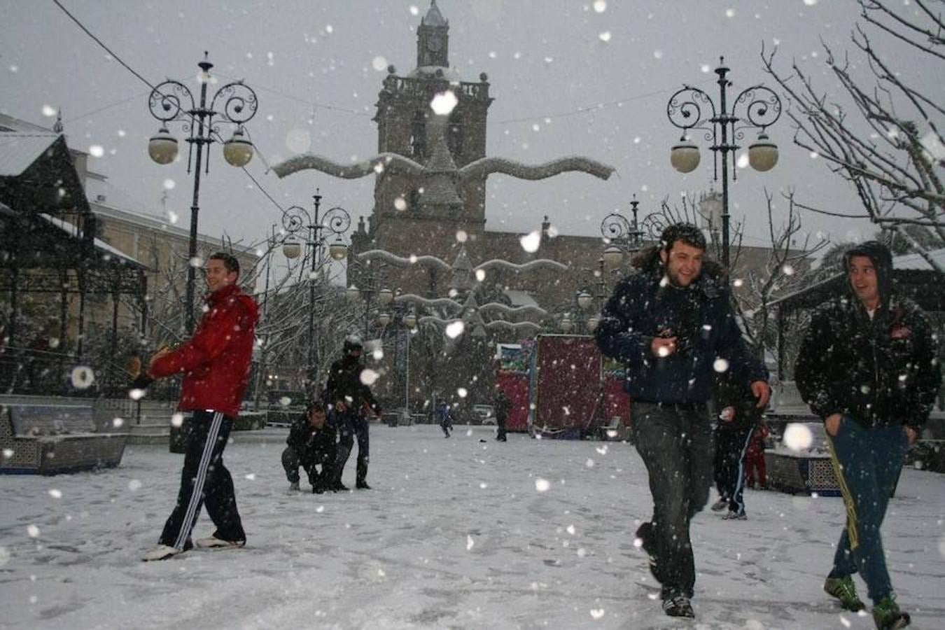 El 10 de enero de 2010 la mayor parte de Extremadura se cubrió de blanco. En la imagen, Villanueva de la Serena.