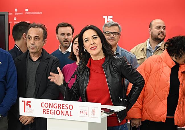 Esther Gutiérrez, vicepresidenta de la Diputación de Cáceres, habla tras conocer su derrota en las primarias del PSOE extremeño