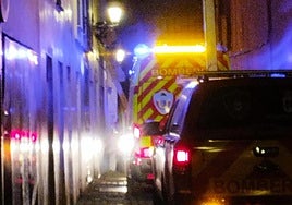 Bomberos en la calle Encarnación.