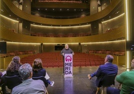 El director de SEDA, Lope García Tamarit, explicando los planes para el María Luisa.