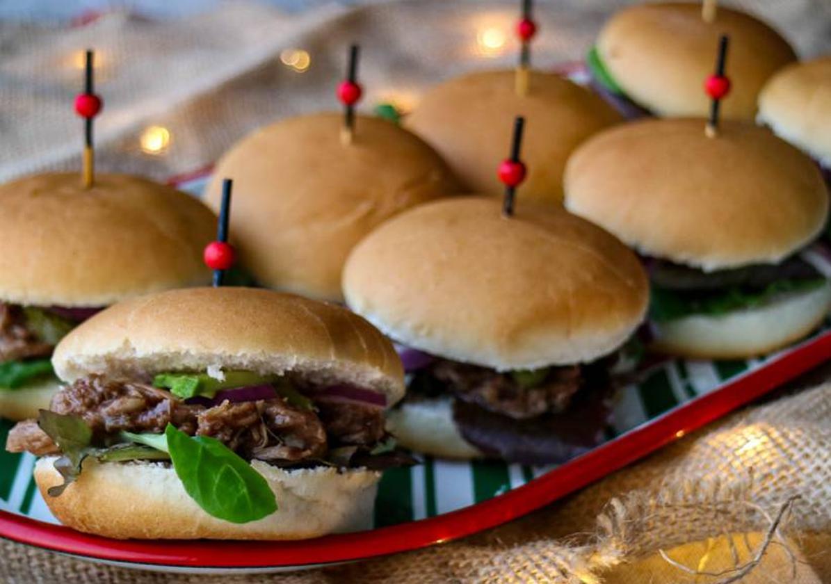 Mini bocadillos con 'pulled' de cordero