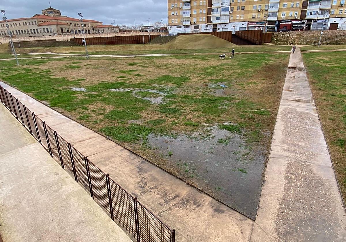Zona inundada en el corredor verde Pardaleras.