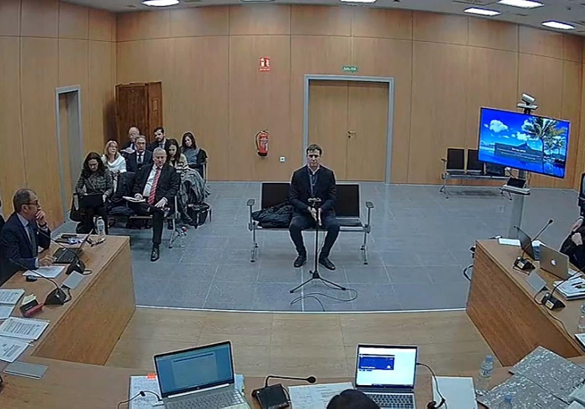 David Sánchez durante su declaración ante la jueza Beatriz Biedma el pasado 9 de enero.