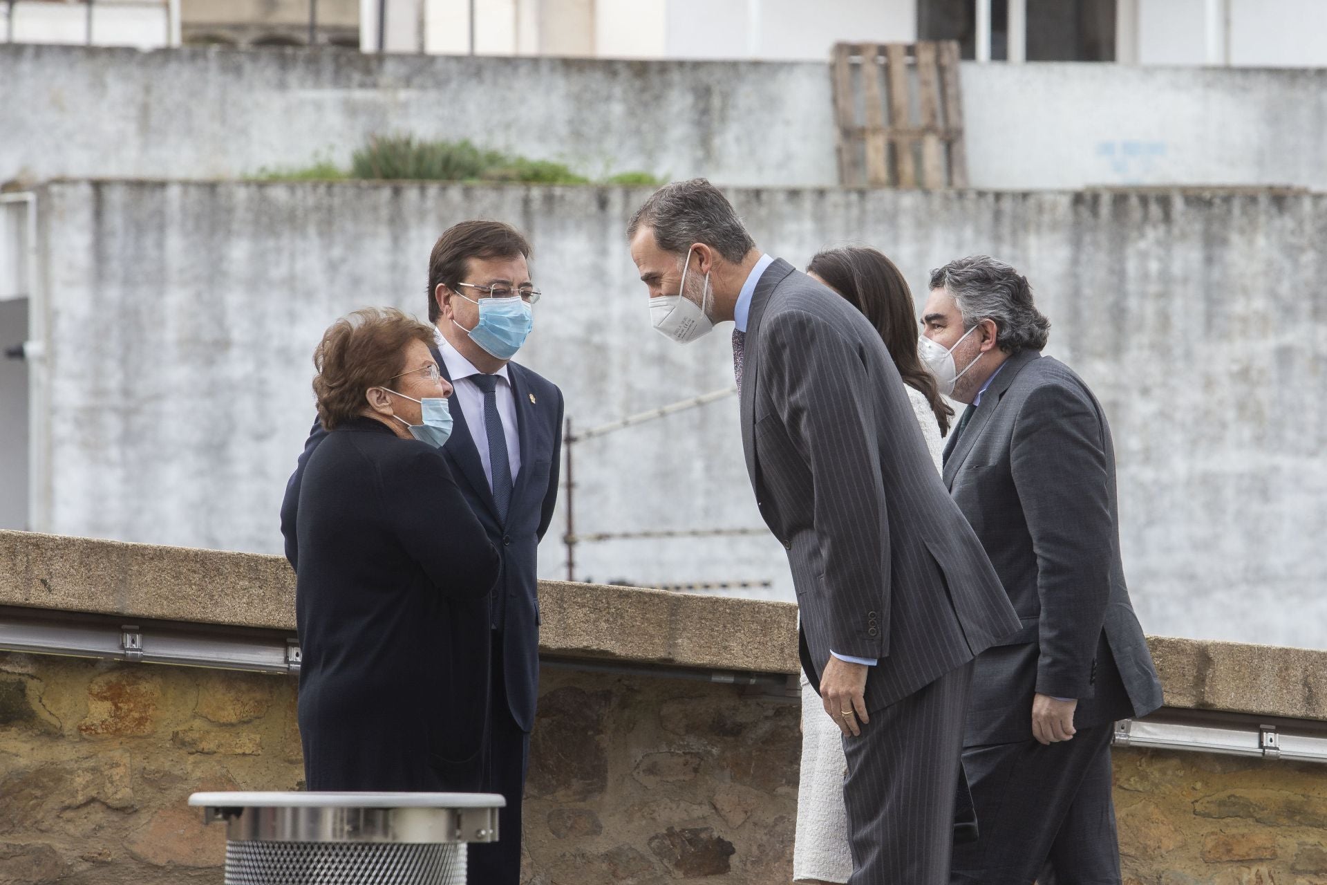 Con Felipe VI y Guillermo Fernández Vara en 2021