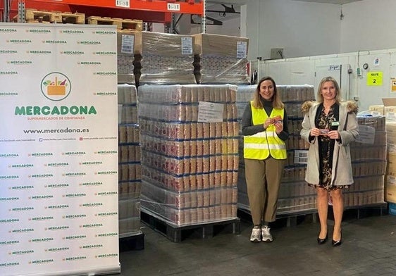 Donación de Mercadona al Banco de alimentos de Badajoz.