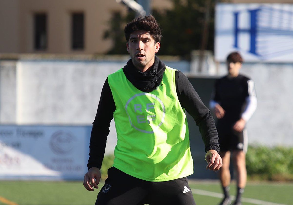 Borja Domingo durante un entrenamiento.