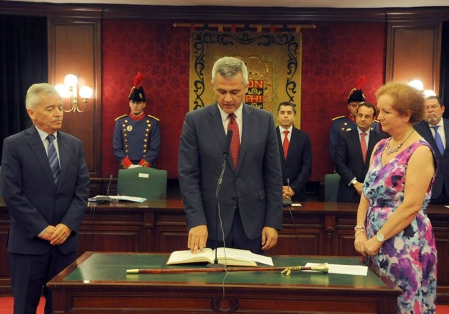 David Lucas, en su toma de posesión como alcalde de Móstoles.