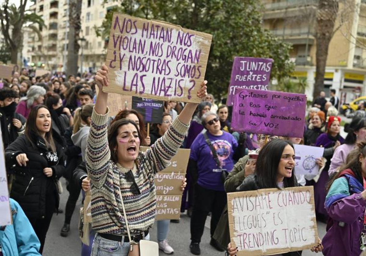 Imagen de archivo de una manifestación del 8M en Badajoz.