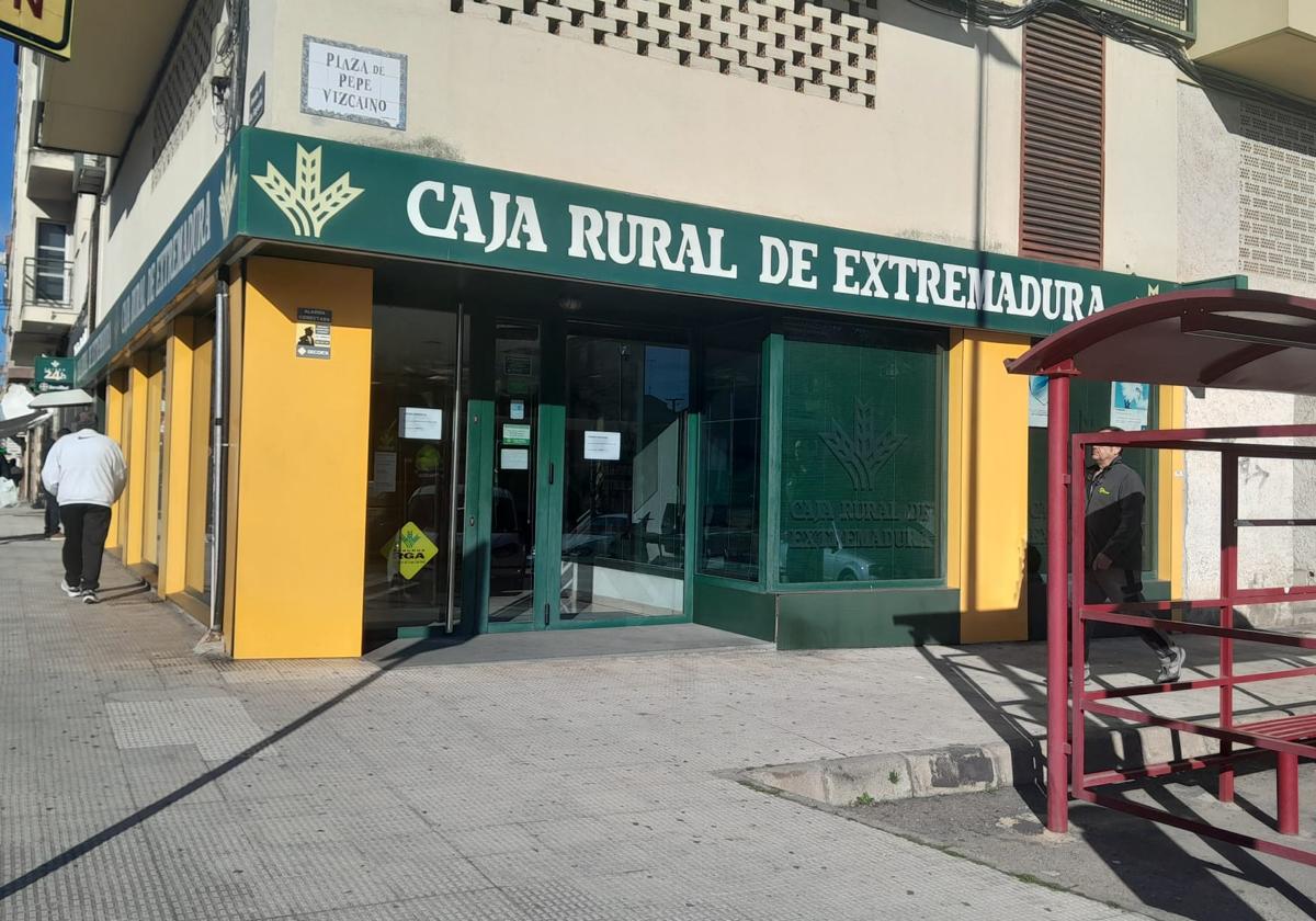 Oficina de Caja Rural de Extremadura atracada este jueves.