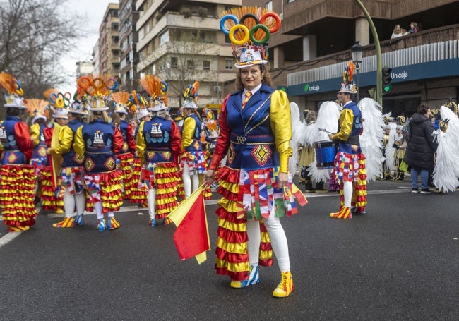 Raquel Sanz, integrante de la comparsa Takicardia, ganadora del desfile.